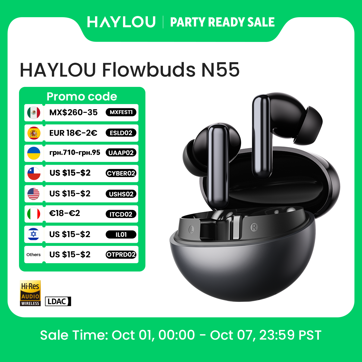 Type C Wired Earphones With Mic - HAYLOU Flowbuds N55 ワイヤレスイヤホン 54dB アダプティブ