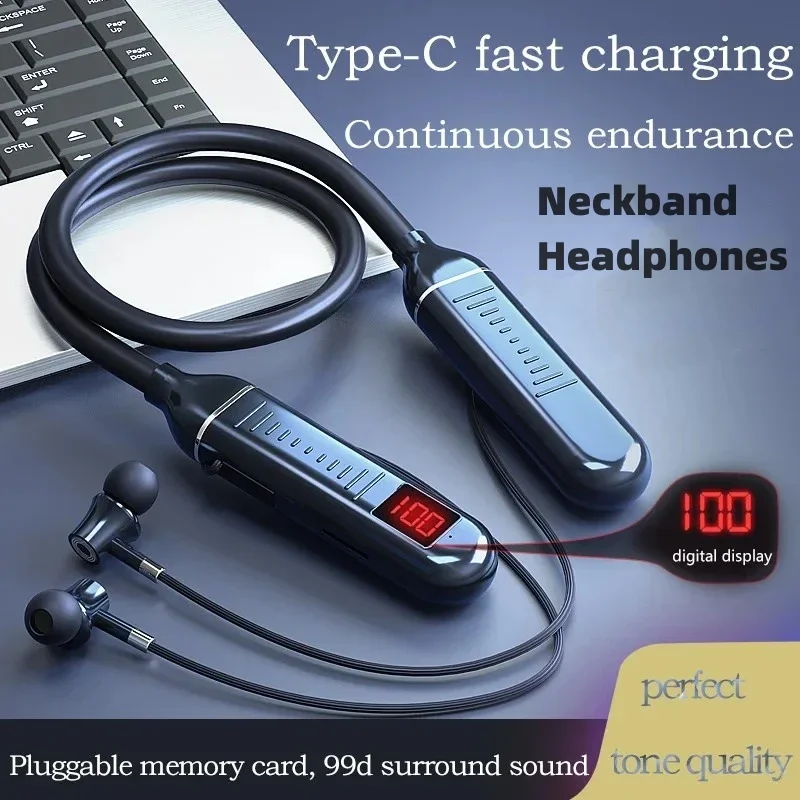 ワイヤレス Bluebooth イヤホンネックバンドヘッドフ - Magnetic Neckband Sports Earphones のレビューと価格