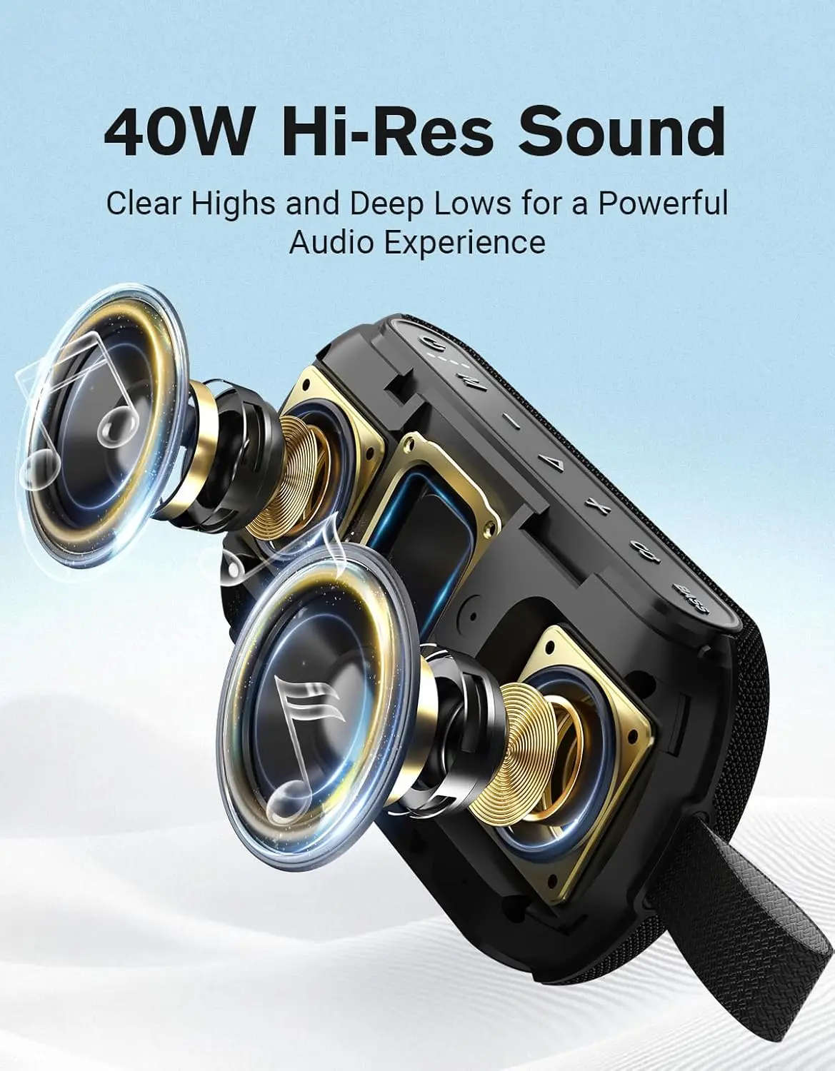 OHAYO 40W ワイヤレスポータブルBluetoothス - Portable Bluetooth Speaker Waterproof Ipx7 のレビューと価格