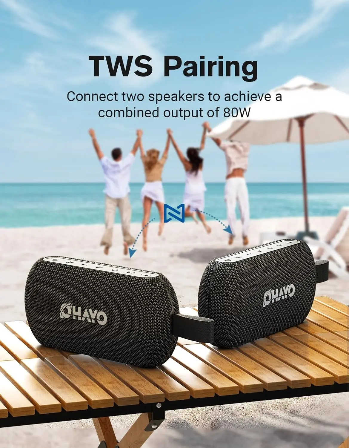 OHAYO 40W ワイヤレスポータブルBluetoothス - Portable Bluetooth Speaker Waterproof Ipx7 のレビューと価格